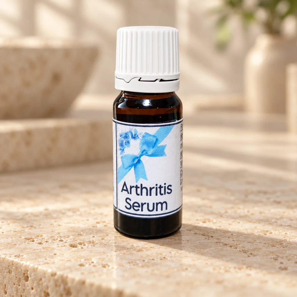 Arthritis Support Serum — Diana's product in a warm stone editorial setting