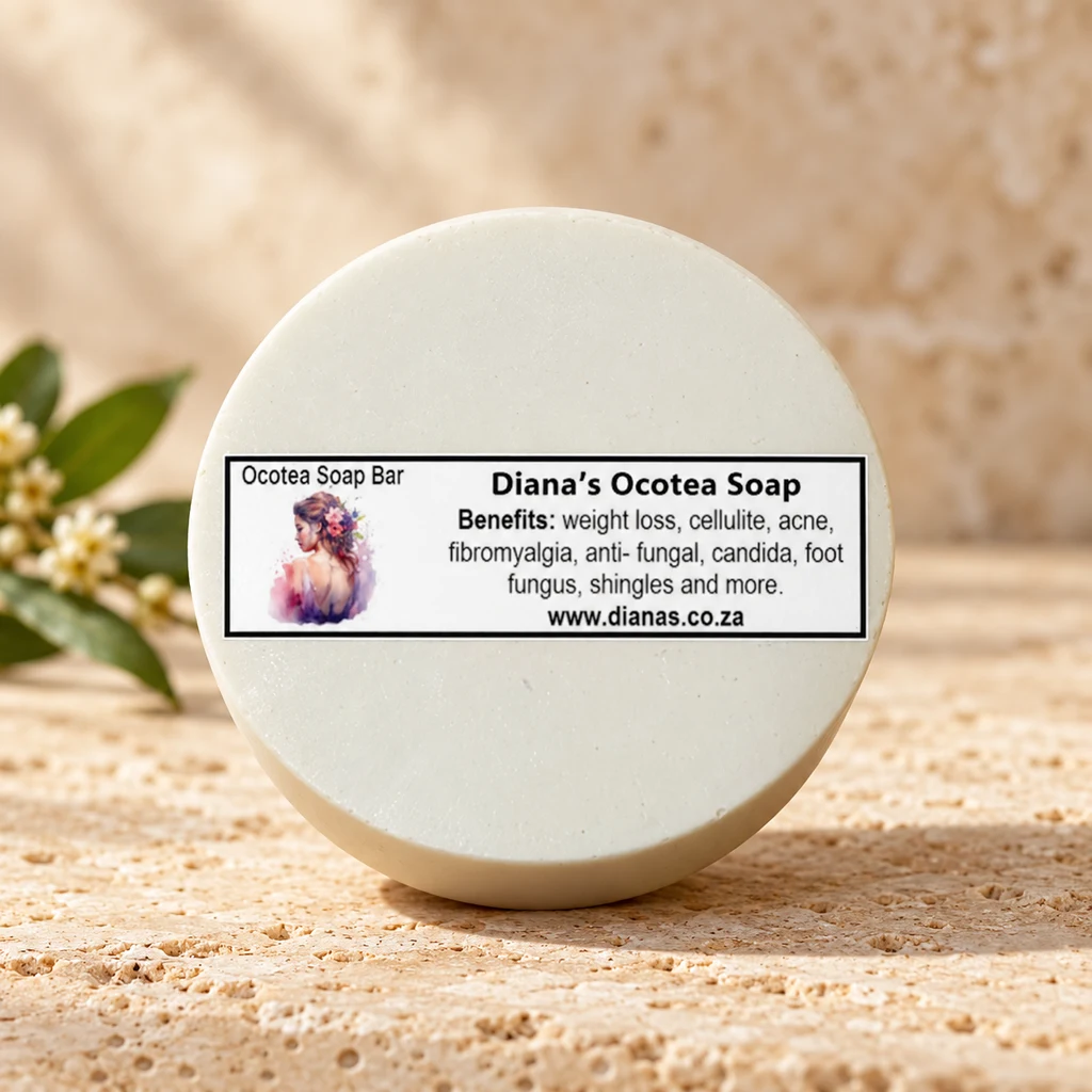 Ocotea Soap Bar — Diana's product in a warm stone editorial setting