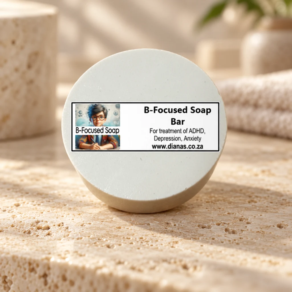 B-Focused Soap Bar — Diana's product in a warm stone editorial setting