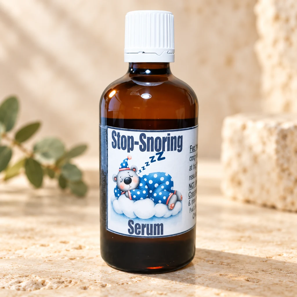 Snoring Support Serum — Diana's product in a warm stone editorial setting