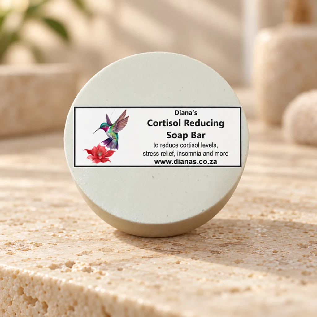 Cortisol Support Soap Bar — Diana's product in a warm stone editorial setting